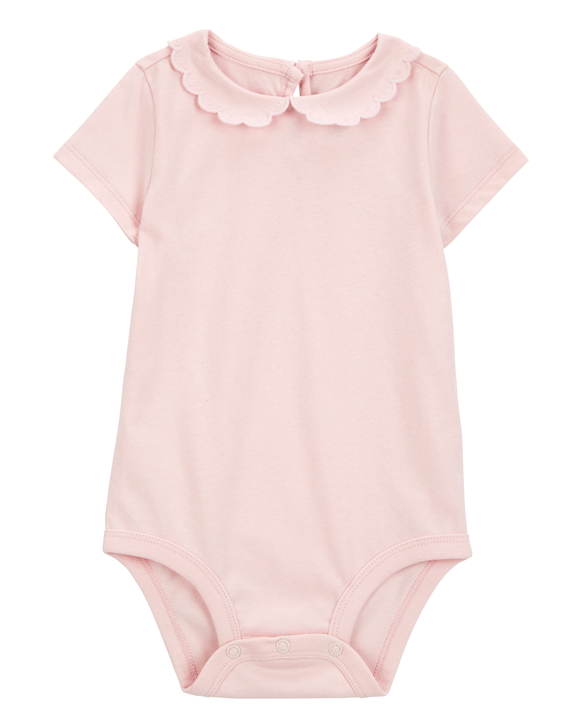 Baby Scalloped Collar Short-Sleeve Bodysuit
