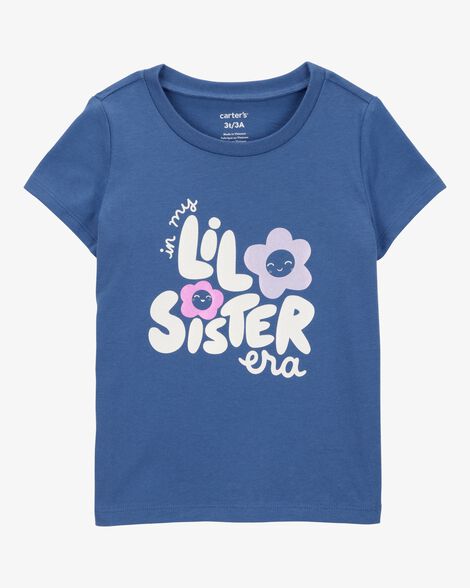 Product image 1 of Toddler Girl Lil' Sister Short-Sleeve Graphic Tee - Blue