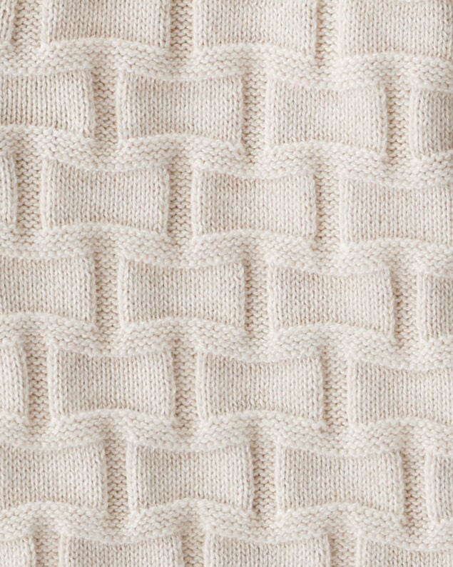 Product image 2 of Kid Cropped Sweater Knit Stitched Cardigan - Ivory