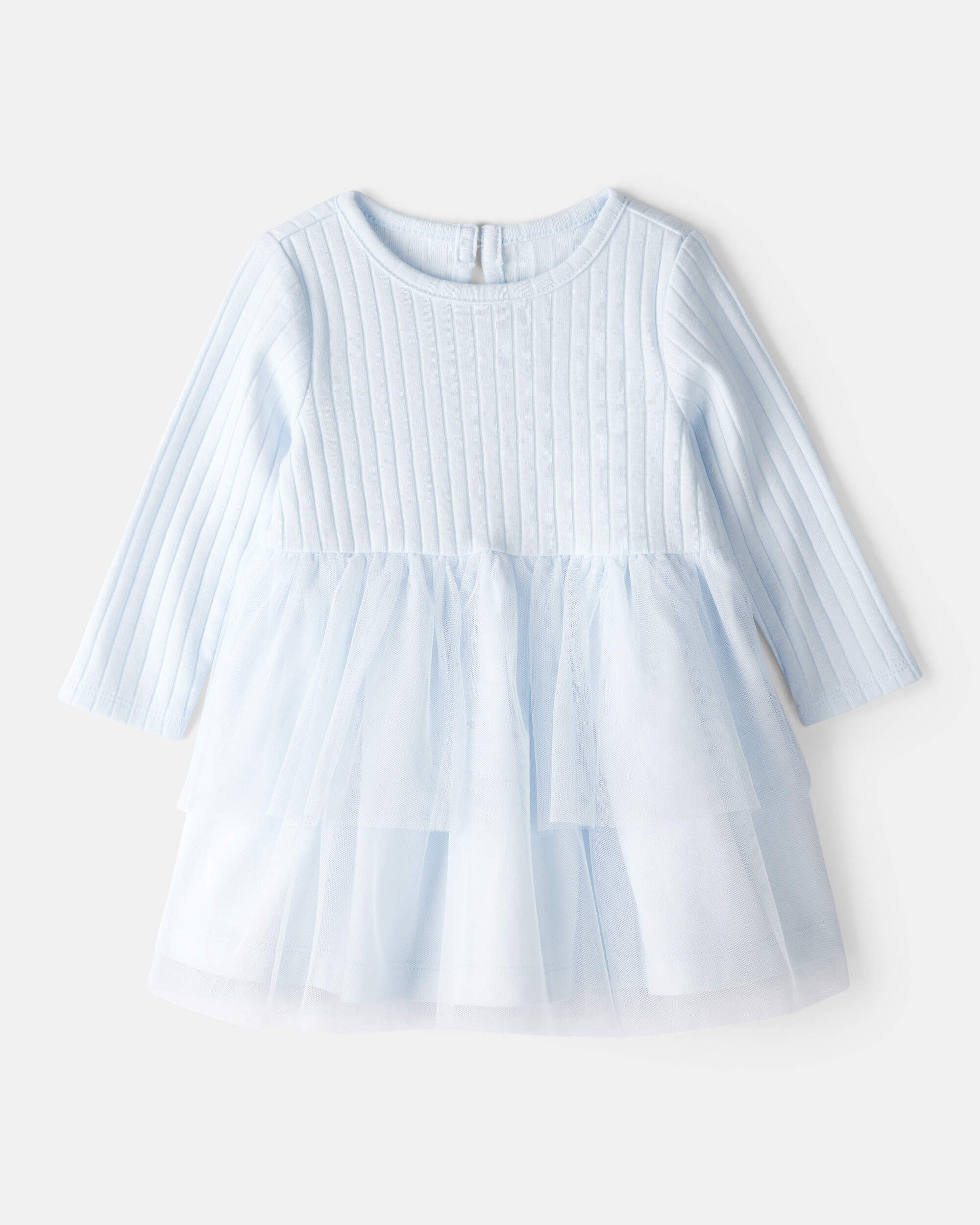 Baby Girl Tulle Long-Sleeve Dress - Blue - Carter's | Carter's