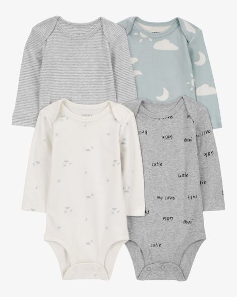 Product image 1 of Baby 4-Pack Long-Sleeve Cloud Bodysuits