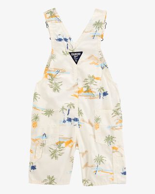 Product image 2 of Toddler Tropical-Print Knit Shortalls-Cream