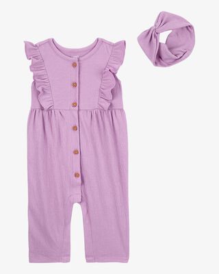 Product image 1 of Baby 2-Piece Jumpsuit & Headwrap Set