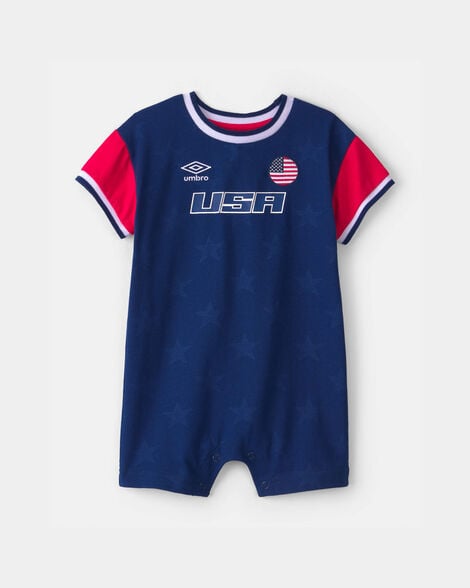 baby umbro usa romper - navy blue