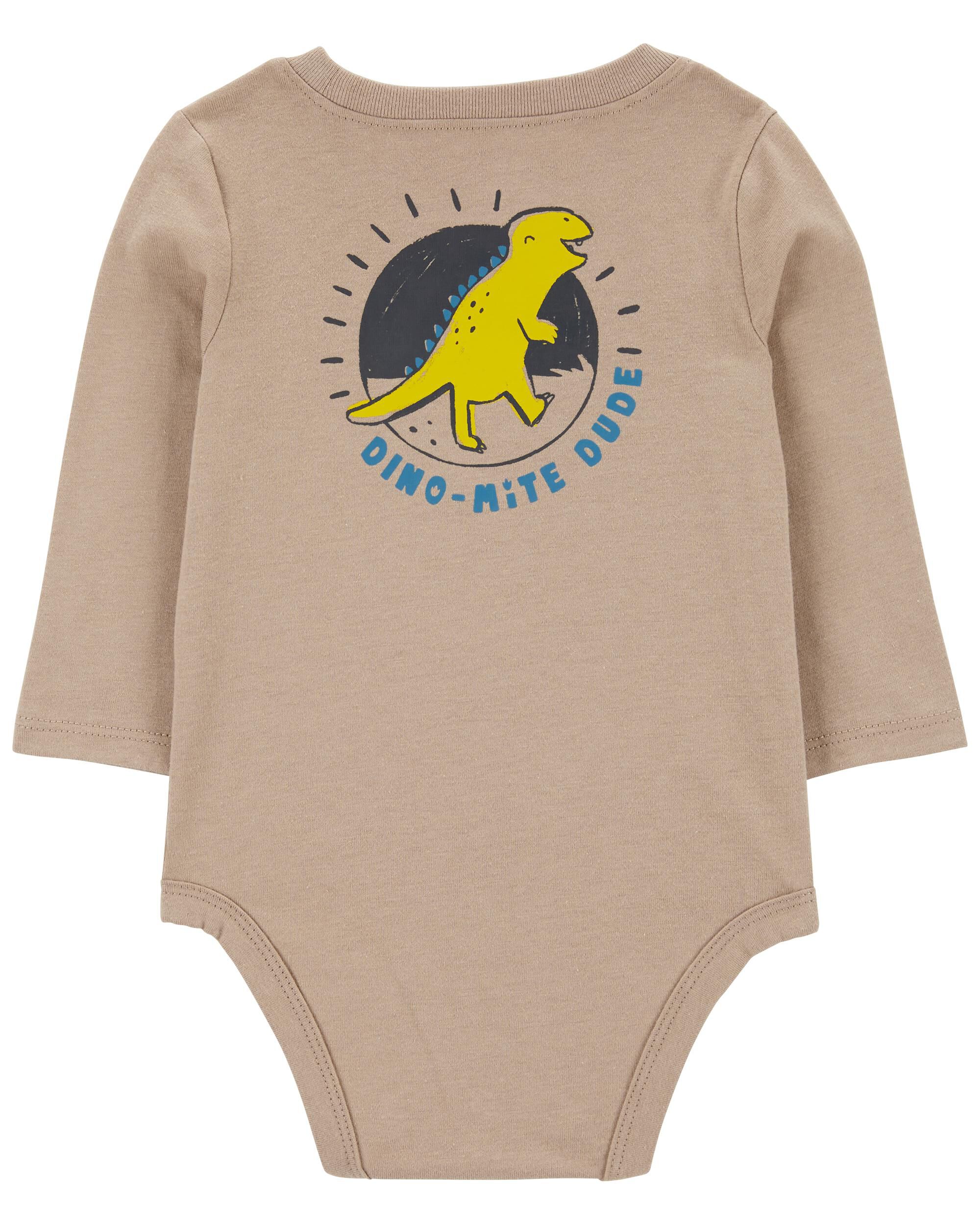 Baby Dino-Mite Dude Dinosaur Long-Sleeve Bodysuit - Carter's