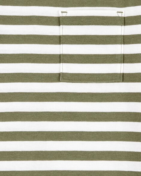  Product image 2 of Kid Striped Short-Sleeve Pocket Tee - Olive