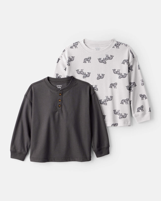Product image 1 of Toddler Boy 2-Pack Long-Sleeve T-Shirts - Grey/Black