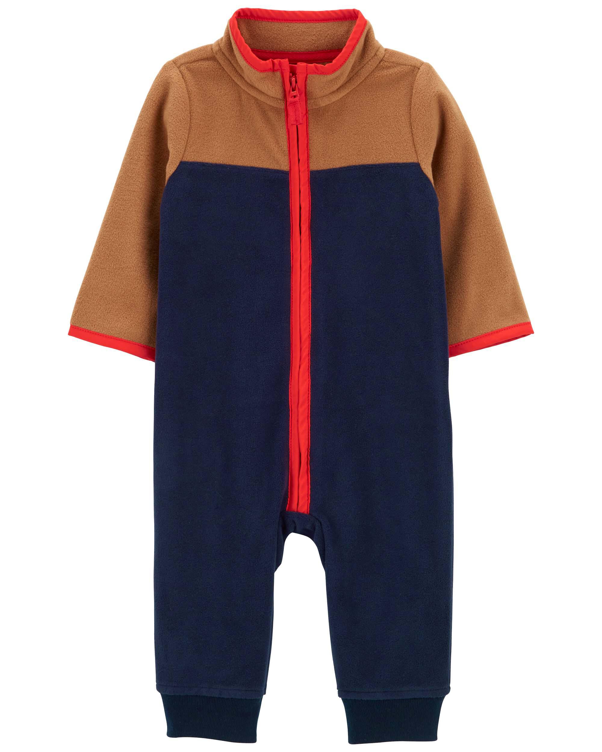 Baby Colorblock Zip Up Fleece Jumpsuit Carter s Carter s