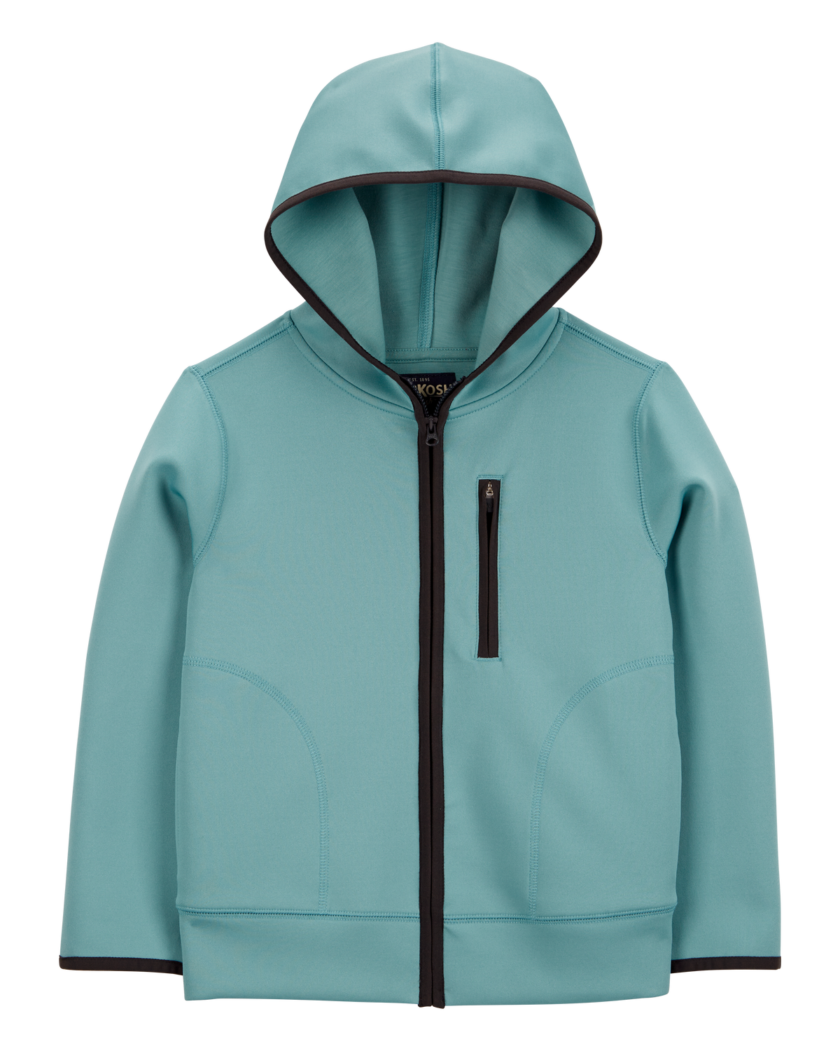 Kid Stretch Tech Zip-Up Hooded Jacket - Teal - OshKosh