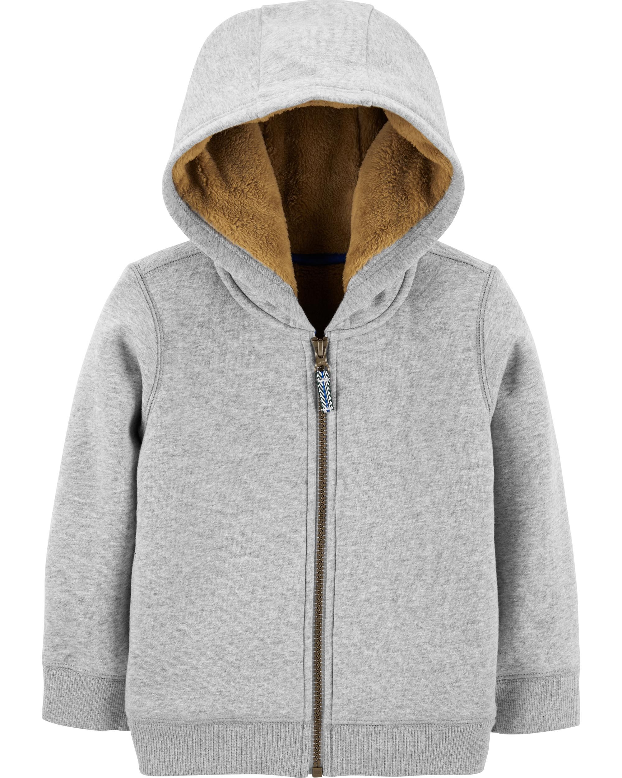 zip up fleece lined hoodie
