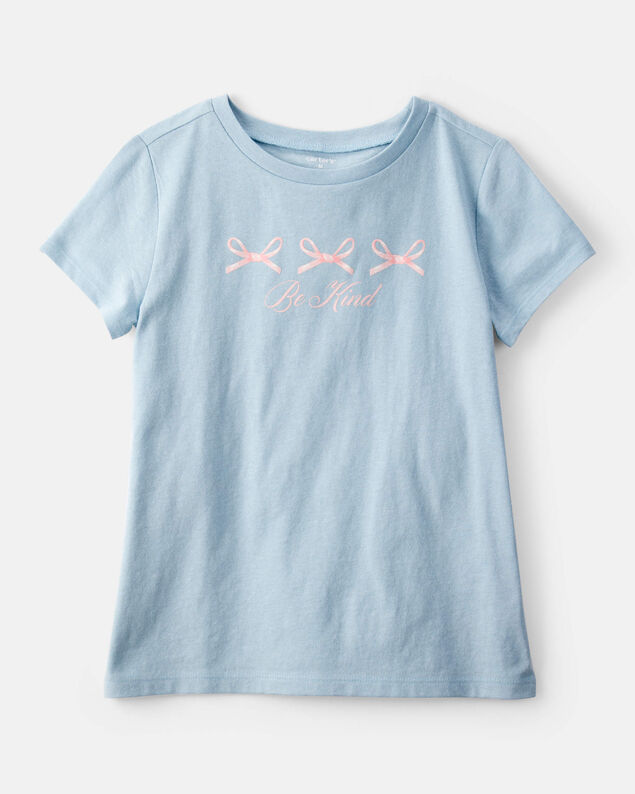 Product image 1 of Girls Bow Short-Sleeve Graphic Tee - Blue