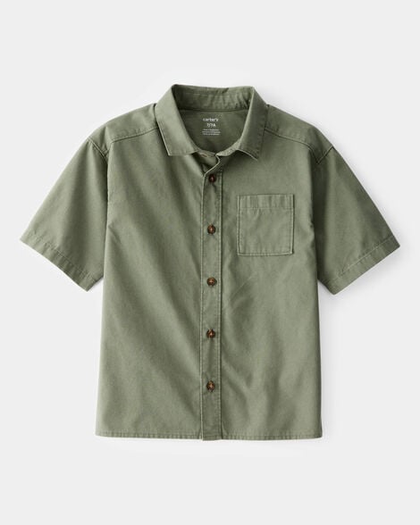 Product image 1 of Kid Short-Sleeve Button-Down Pocket Shirt - Green