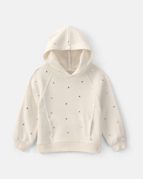 toddler girl fleece hoodie - cream