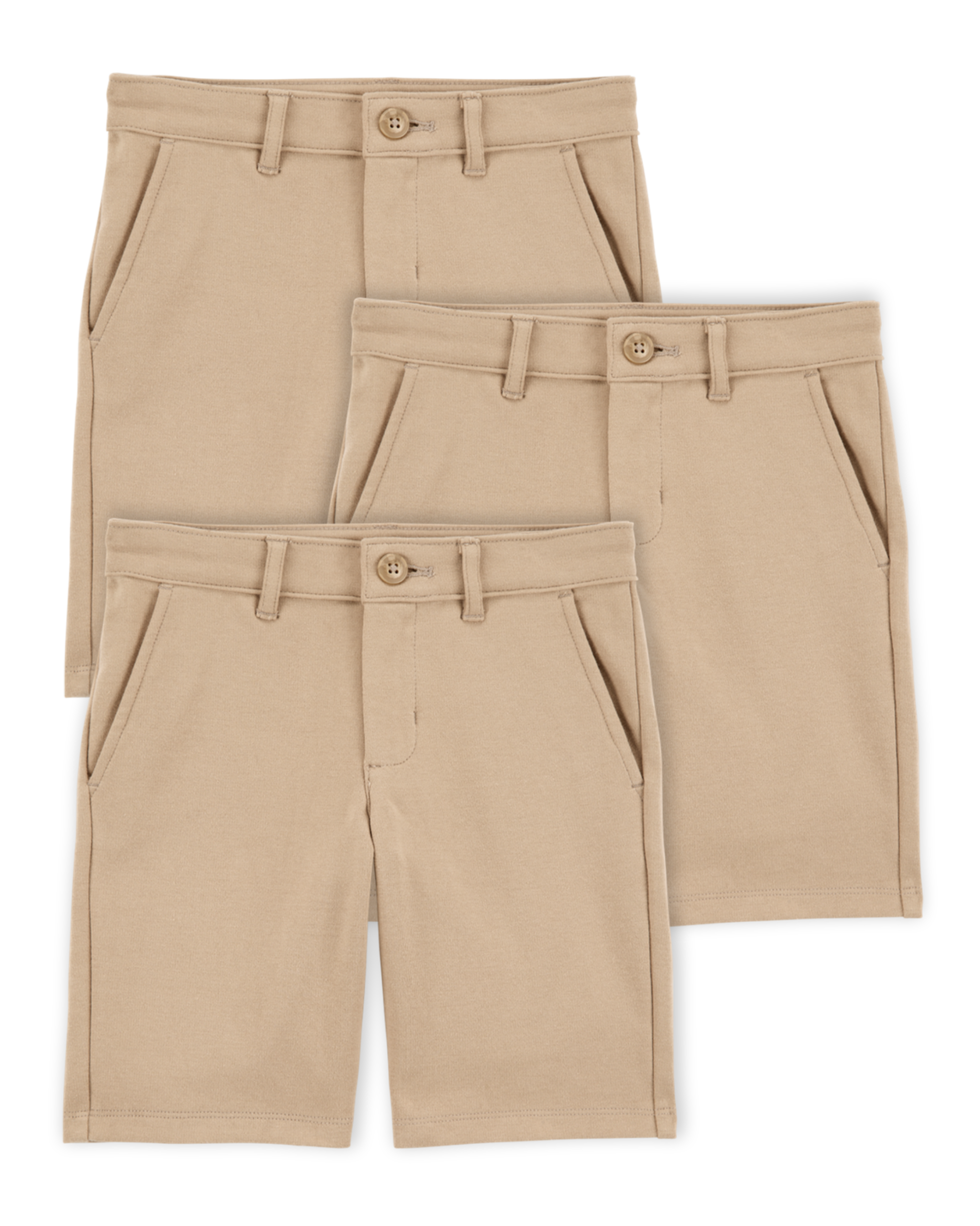 Kid 3-Pack Ponte Knit Uniform Pants - Khaki