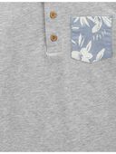 Sea Blue - Kid Henley Pocket Tee, Selected