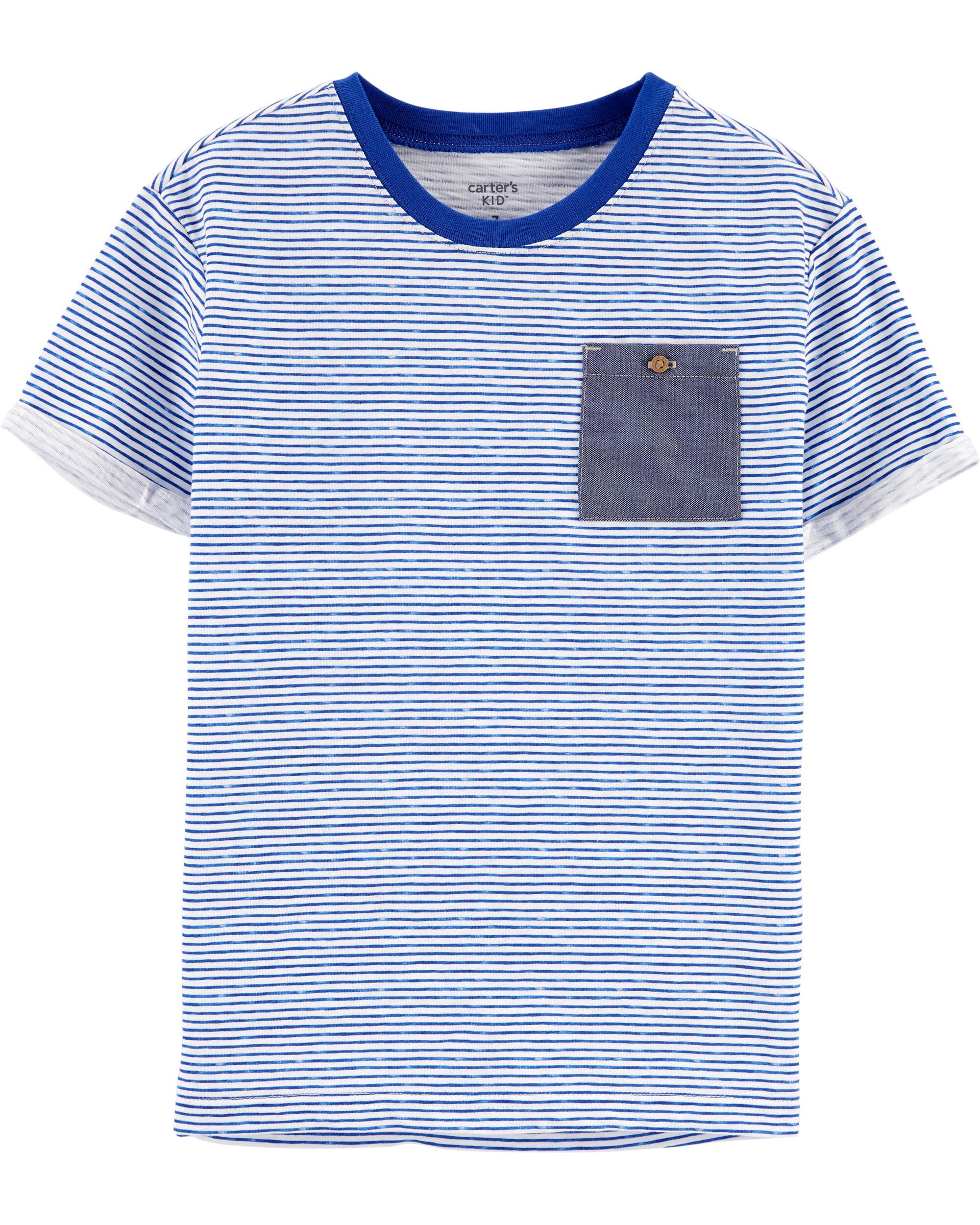 *CLEARANCE* Striped Pocket Slub Jersey Tee