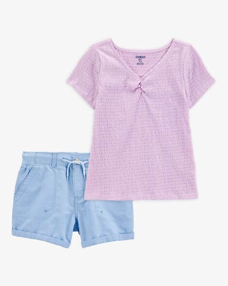  Product image 1 of Kid 2-Piece Short-Sleeve Crinkle Top & Trek Short Set