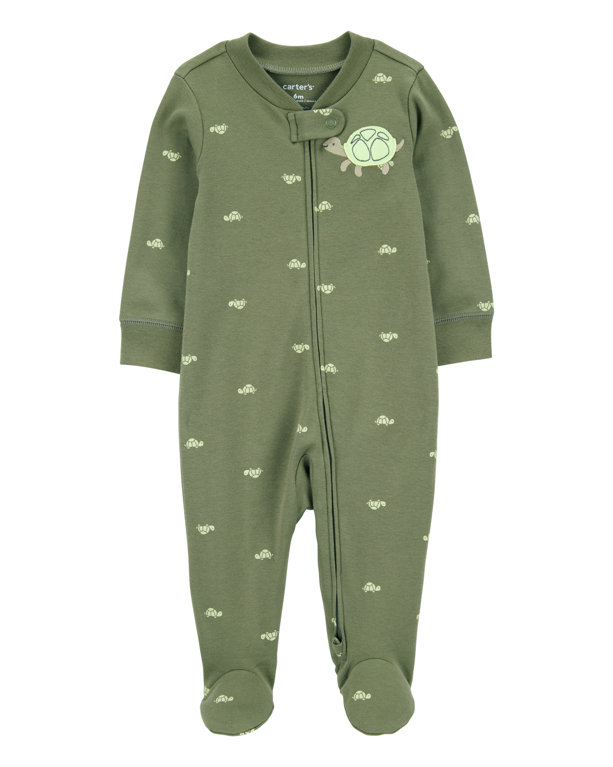  2025年おすすめのアイテム満載 Baby Boy Turtle Print 2-Way Zip Cotton Sleep & Play Pajamas キッズ・ファミリー
