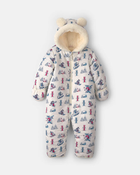baby 1-piece disney© mickey mouse pram snowsuit - cream