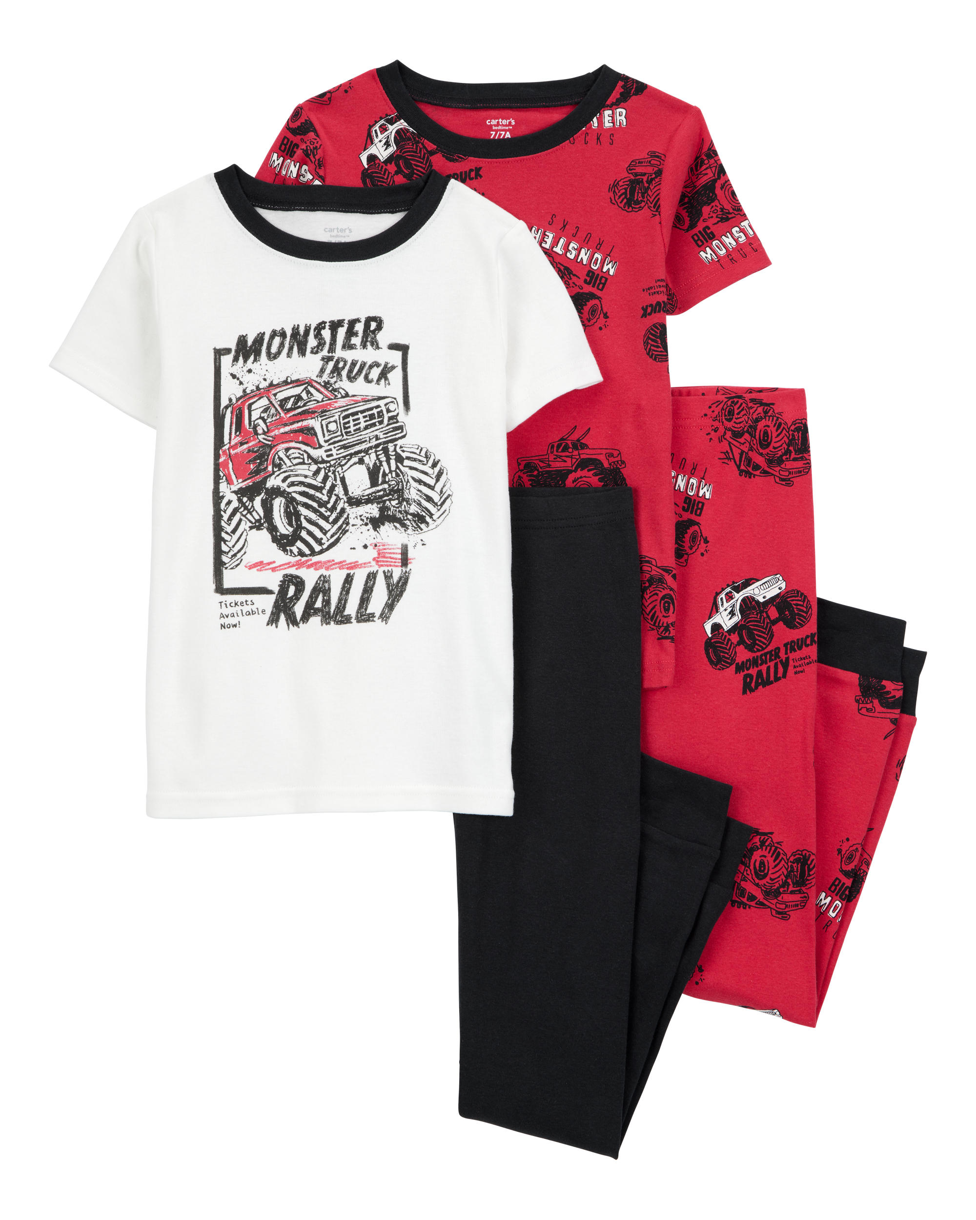 Kid 4-Piece Truck Cotton Pajamas