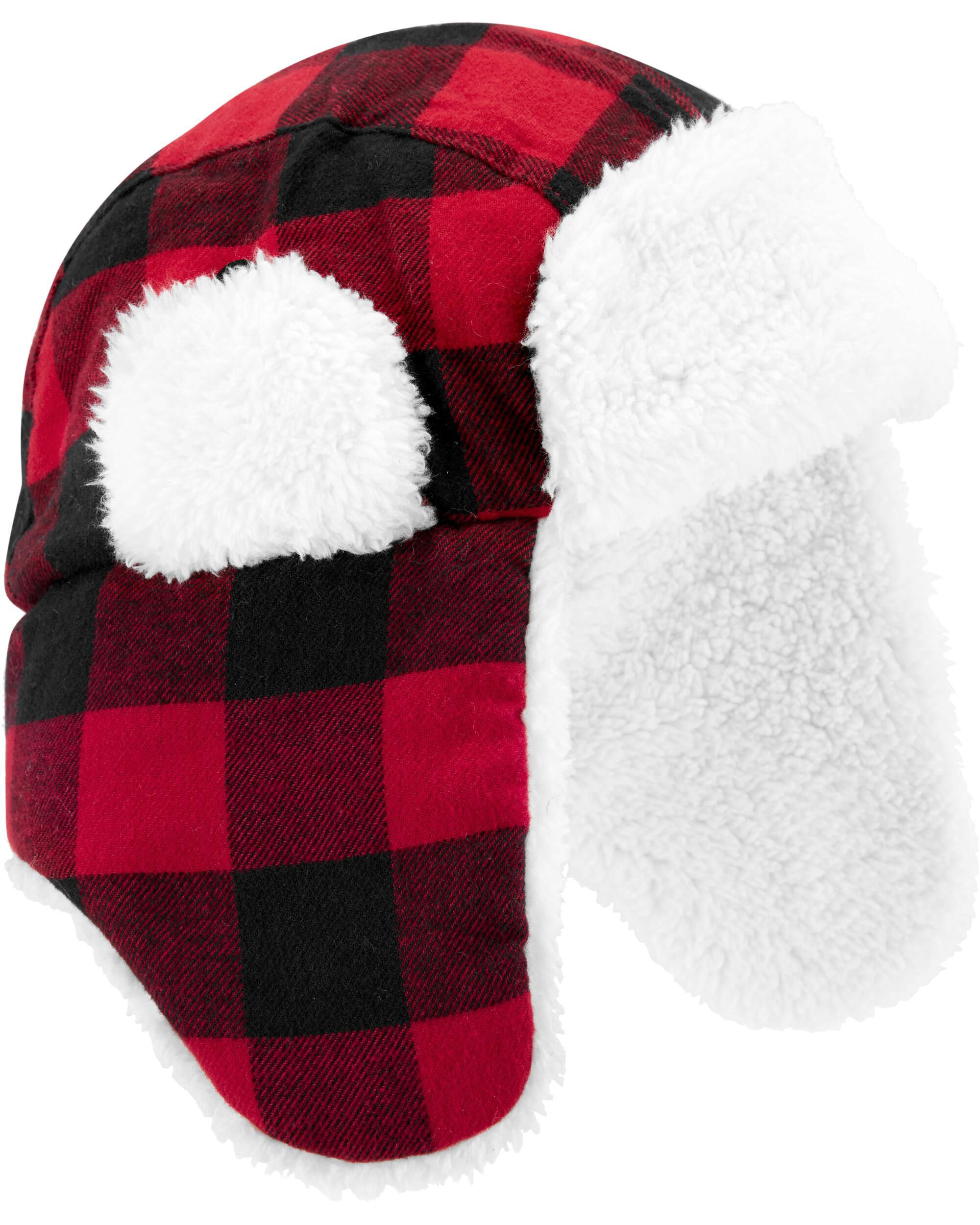 Buffalo Check Sherpa-Lined Winter Hat 