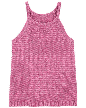 Toddler Halter Neck Crochet Sweater Tank