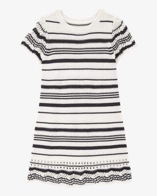 Product image 1 of Kid Striped Sweater Dress- White
