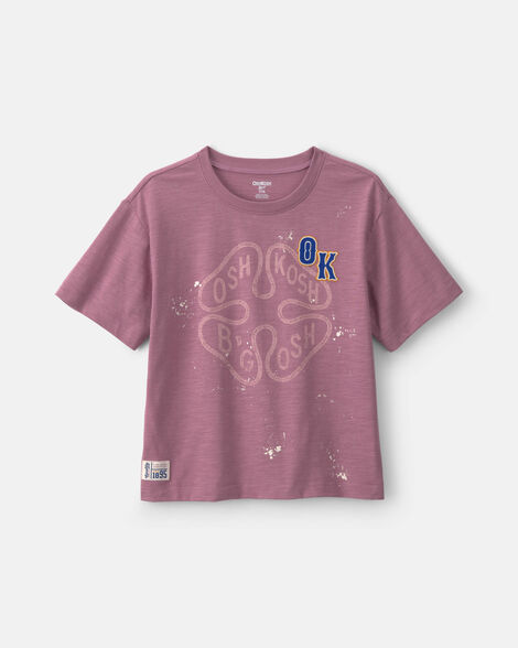 Girls 'OshKosh' Graphic Tee - Purple