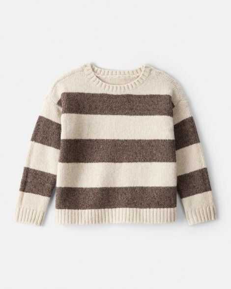 Toddler Boy Striped Long-Sleeve Sweater - Brown