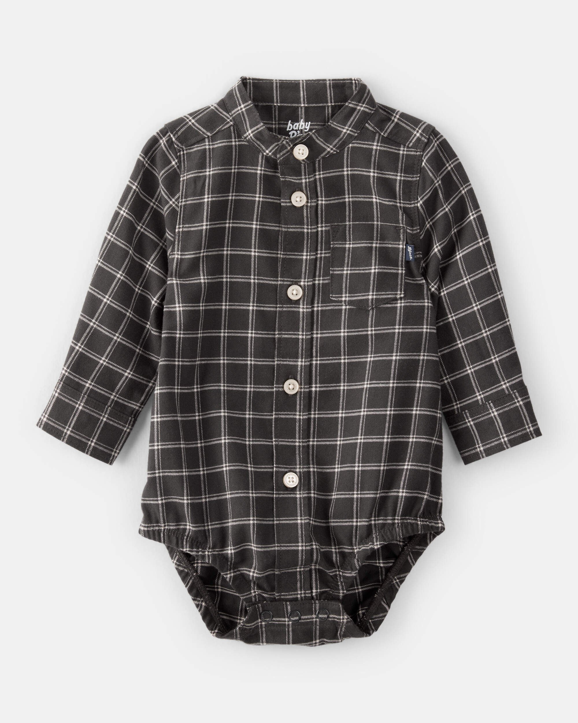 Baby Boy Corduroy Long-Sleeve Button-Down Bodysuit - Blue
