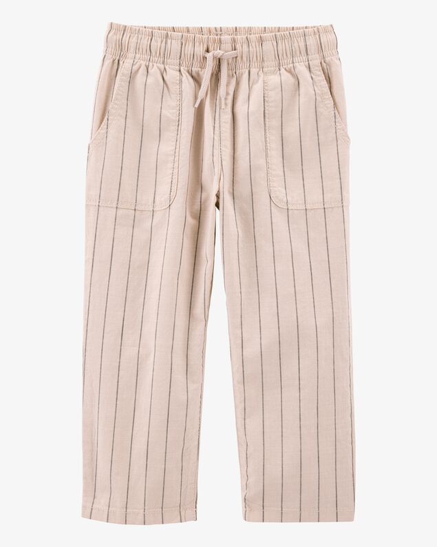 Product image 1 of Baby Striped Pull-On Cotton Pants - Tan