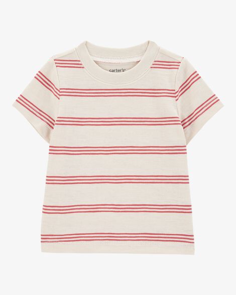  Product image 3 of Baby 2-Piece Striped Tee & Denim Shortall Set - Navy/Ivory