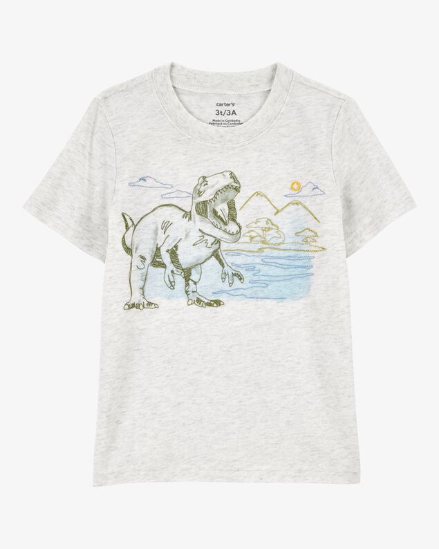 Product image 1 of Toddler Short-Sleeve Dinosaur Tee - Grey