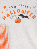 Heather/Orange - Baby 2-Piece My First Halloween Bodysuit Pant Set, Selected