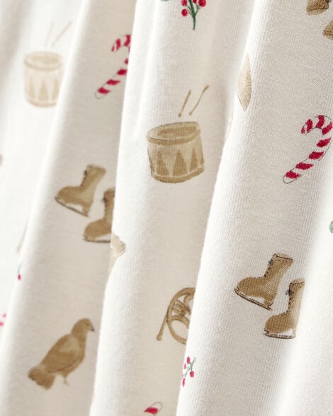 Kid Dog Print PurelySoft 2-Piece Pajamas - White