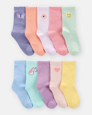 Product image 1 of Girls 10-Pack Crew Socks
