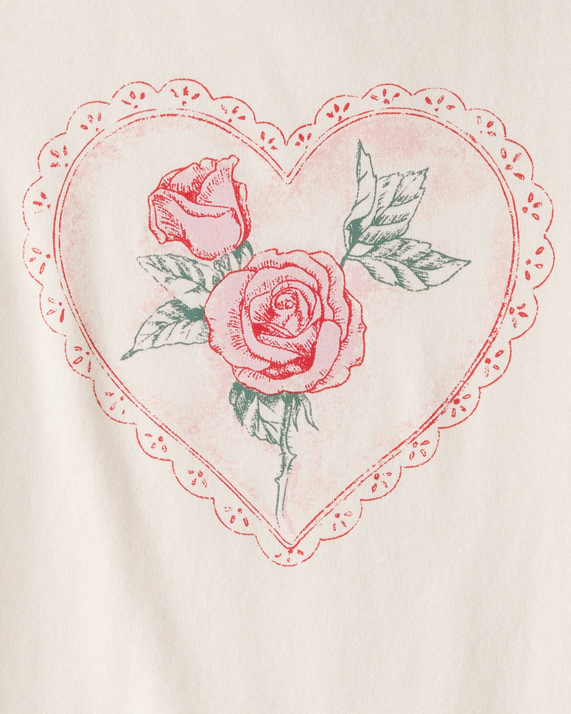 Girls Valentine Heart Long-Sleeve Graphic Tee - White