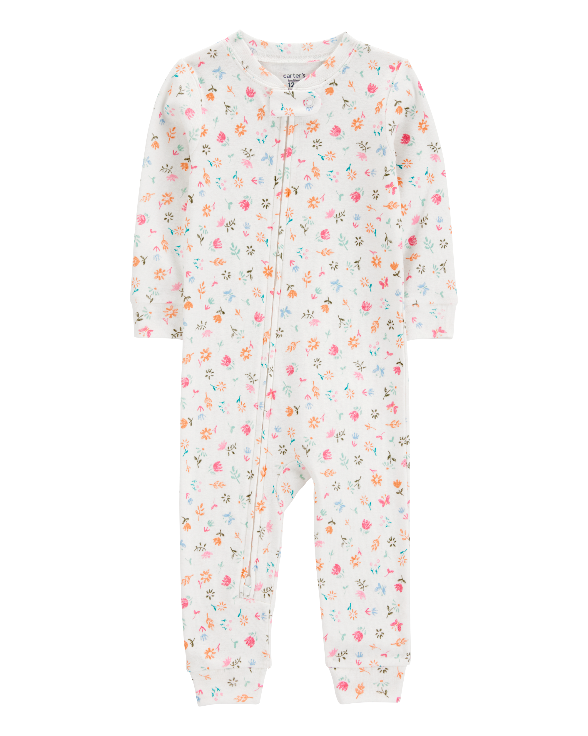 Toddler Girl Floral Print Snug Fit Cotton Footless 1-Piece Pajamas