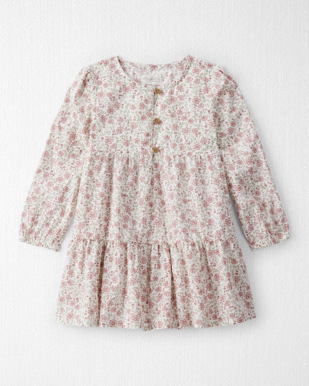 Toddler/Kid Girl Casual Floral Print Halter Dress Summer Set for Vacation  Apricot