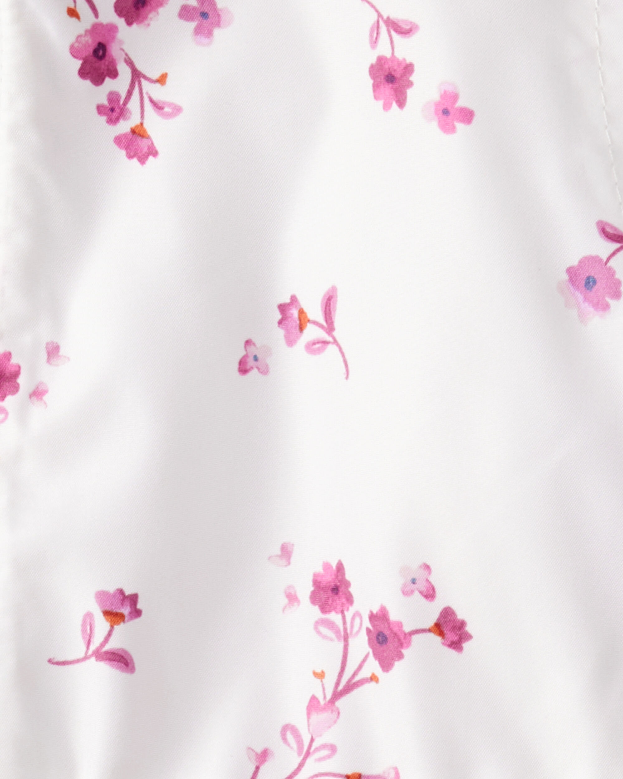Baby Girl Floral Long-Sleeve Midweight Anorak Jacket - White