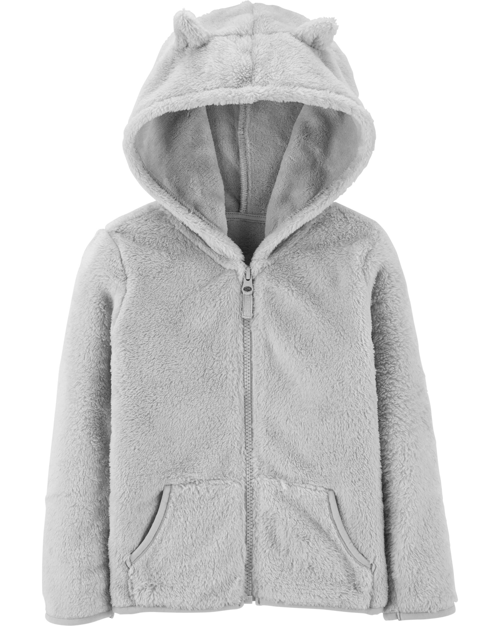 Fuzzy zip up hoodie Clearance