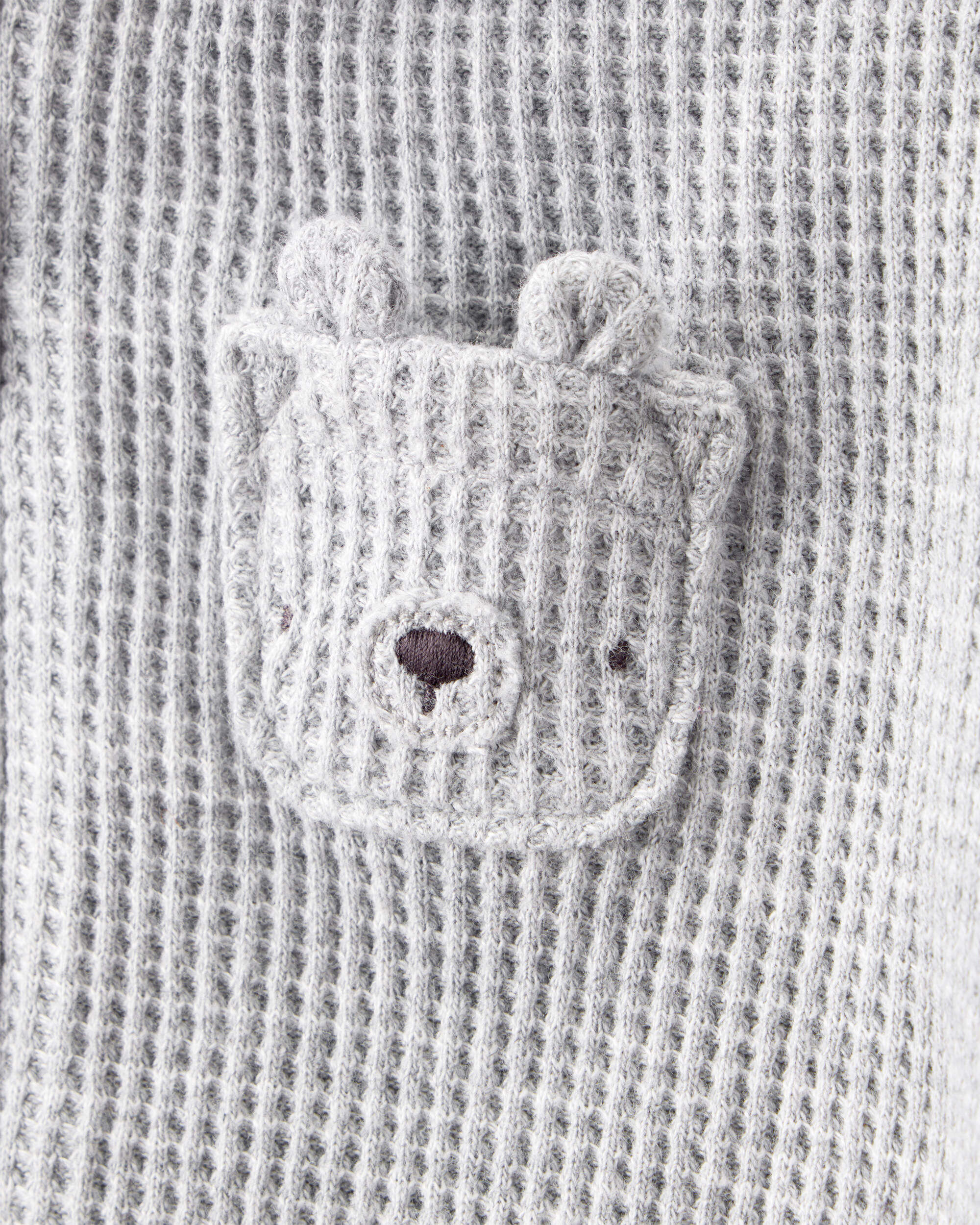 Baby Boy 3-Piece Thermal Bear Little Cardigan Set - Grey/Green