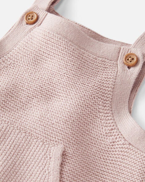  Product image 5 of Baby Organic Cotton Sweater Knit Overalls in Perfect Pink
