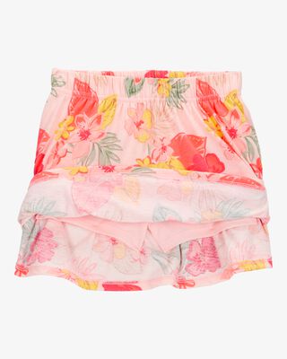 Product image 2 of Toddler 2-Piece Ribbed Tank & Floral Pull-On Skort Set - Pink