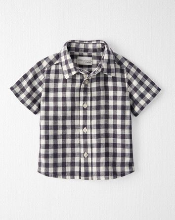 Baby Gingham Button-Front Shirt Made with LENZING™ ECOVERO™ and Linen