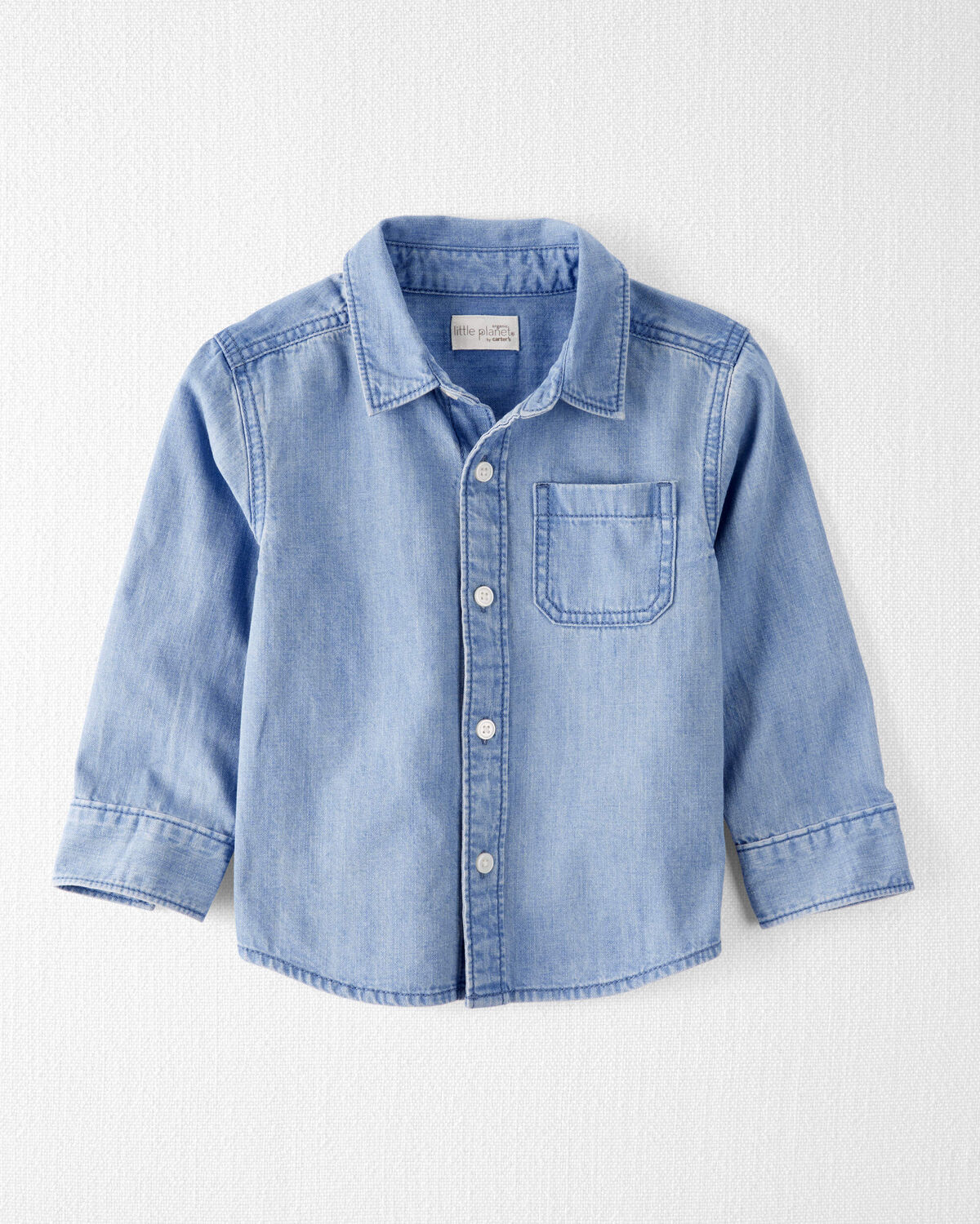 Toddler Organic Cotton Chambray Button-Front Shirt - Little Planet 
