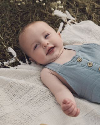 Product image 1 of Baby Organic Cotton Gauze Overalls in Blue
