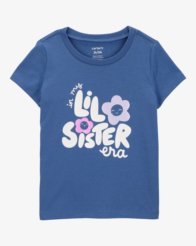Product image 1 of Toddler Girl Lil' Sister Short-Sleeve Graphic Tee - Blue