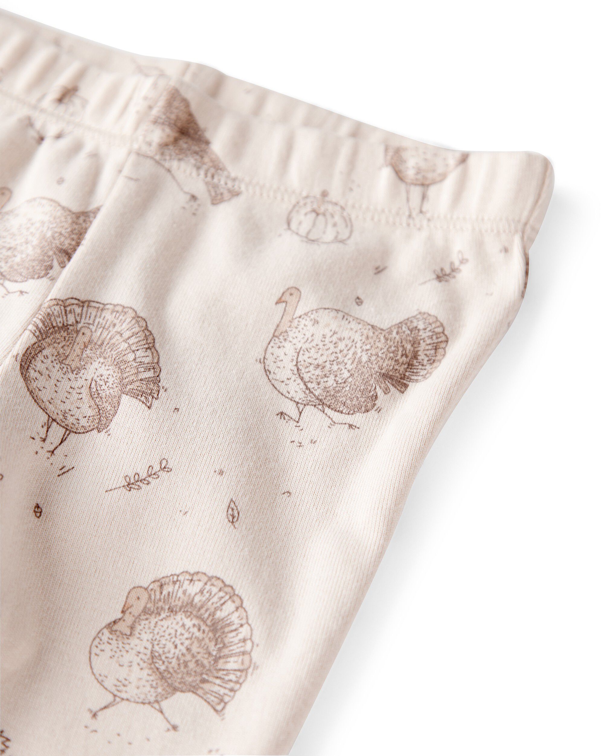 Baby 2-Piece Organic Cotton Ribbed Knit Set Turkey Trot Print