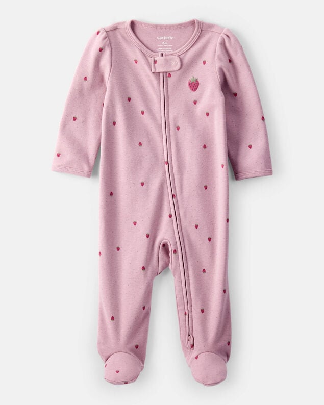 Product image 1 of Baby Girl Strawberry Print 100% Cotton Sleep & Play - Pink